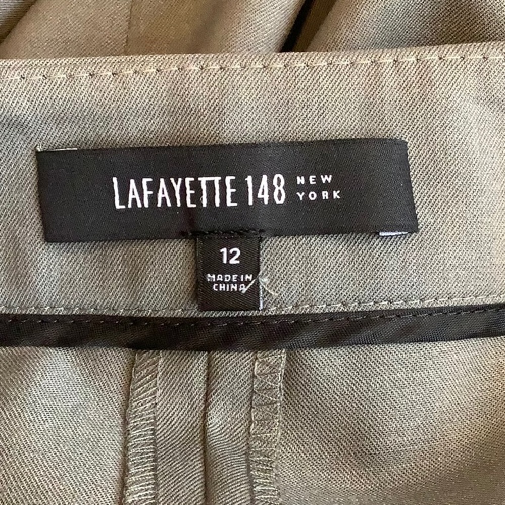 Lafayette 148 NY, Grey/Khaki 96% Virgin Wool Trouser